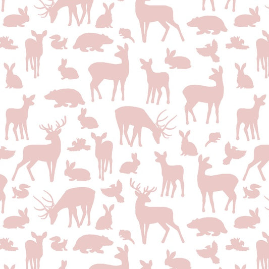 Forest Friends in Blush on White