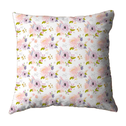 Corsage Floral in Peachy Plum Pillow Cover