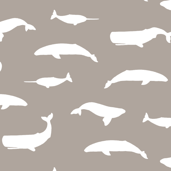 Whale Silhouette in Taupe