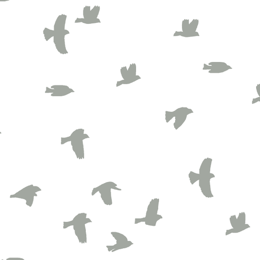Flock Silhouette in Sage on White