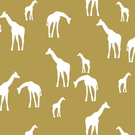 Giraffe Silhouette in Gold