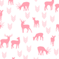 Deer Silhouette in Rose Pink on White