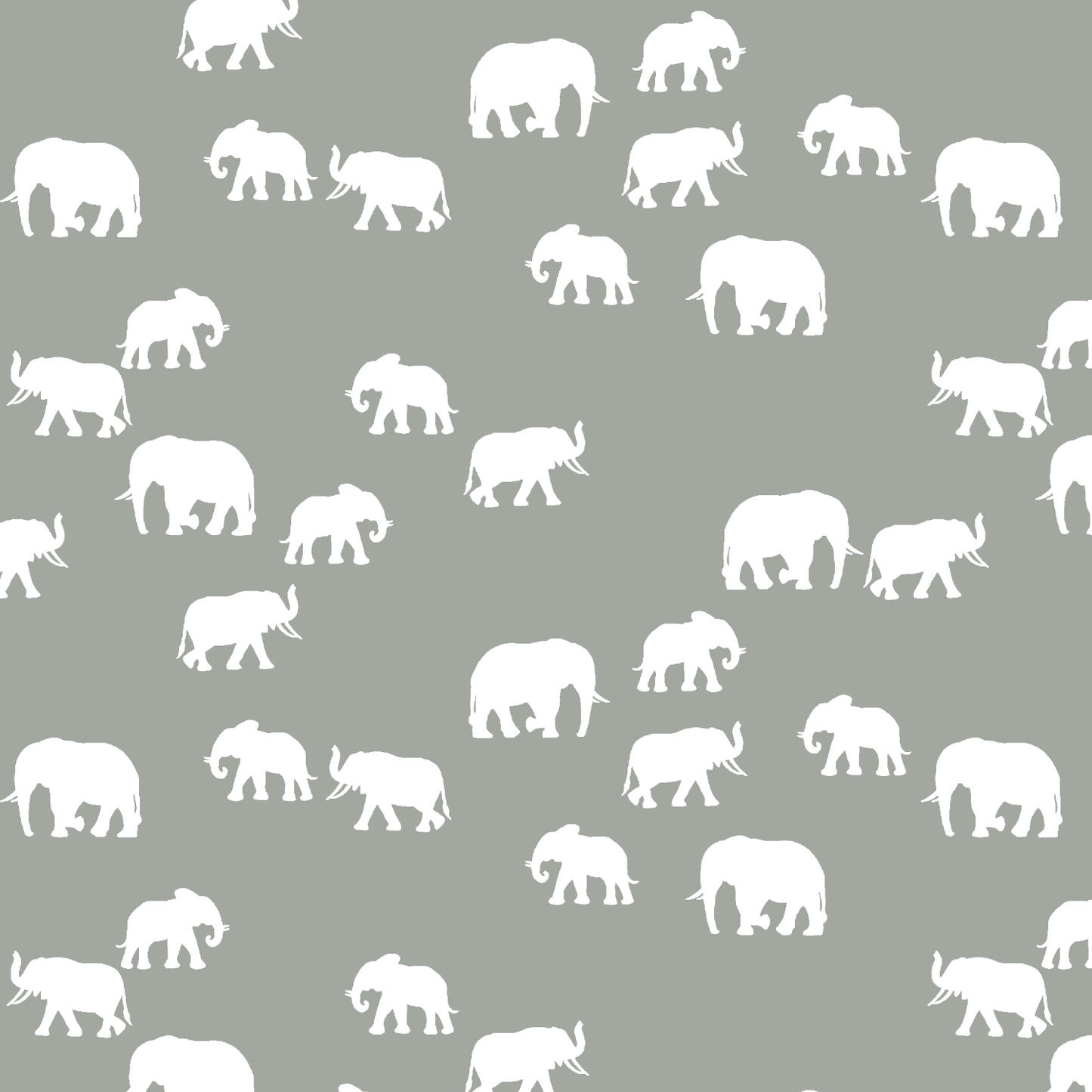 Elephant Silhouette in Sage