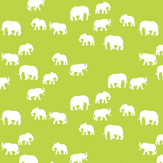 Elephant Silhouette in Lime