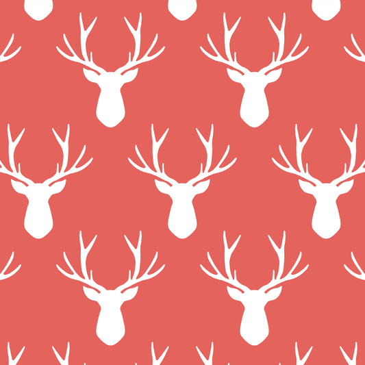 Stag Silhouette in Salmon
