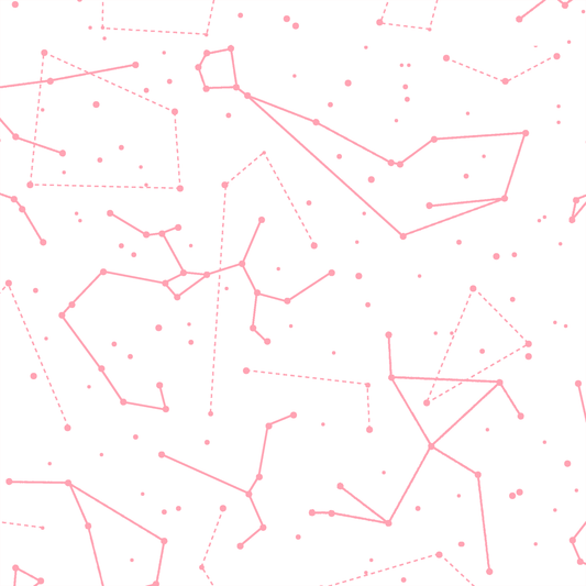 Star Charts in Rose Pink on White