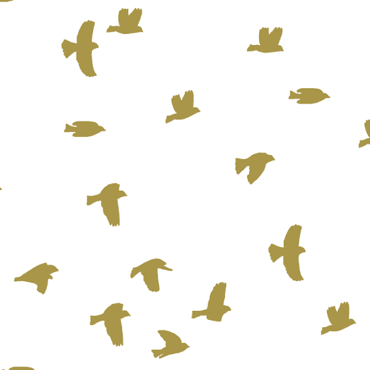 Flock Silhouette in Gold on White