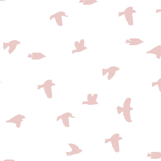 Flock Silhouette in Blush on White