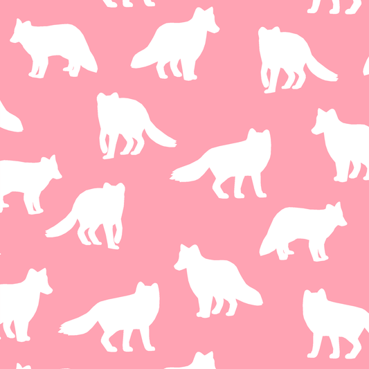 Fox Silhouette in Rose Pink