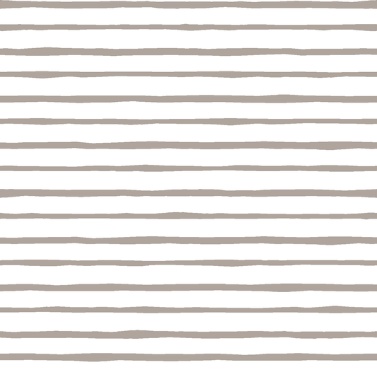 Artisan Stripe  in Taupe on White
