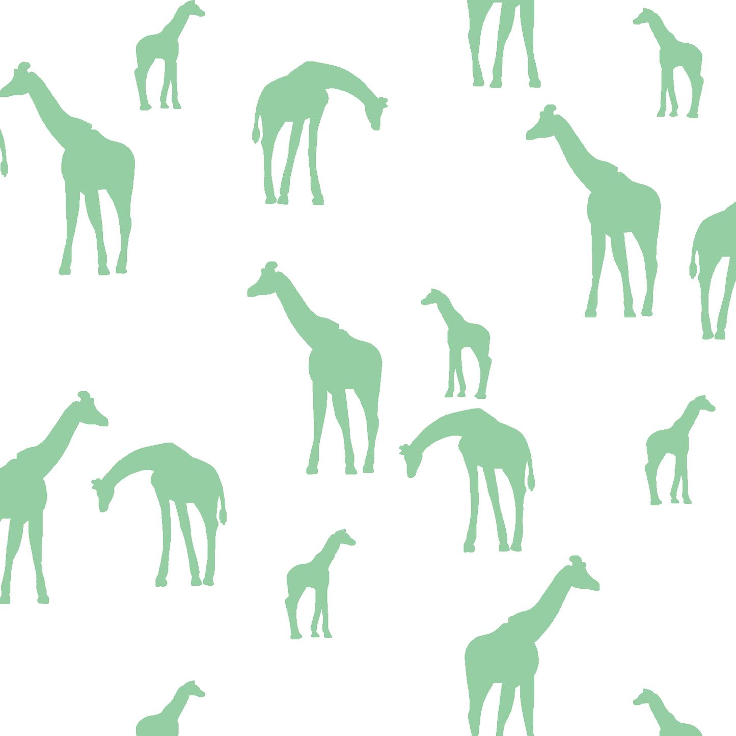 Giraffe Silhouette in Sprout on White