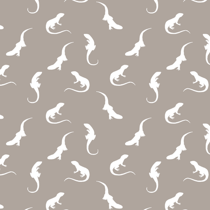 Iguana Silhouette in Taupe