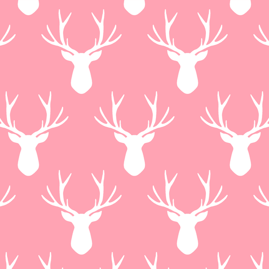 Stag Silhouette in Rose Pink