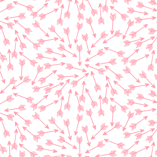 Arrows in Rose Pink on White