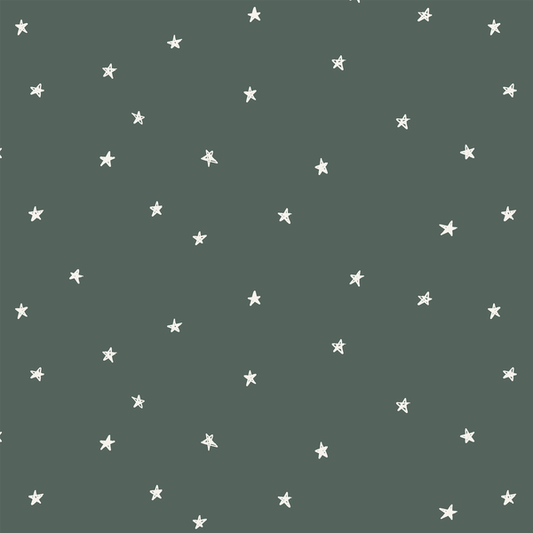 Celestial Stars in Dark Duck Green
