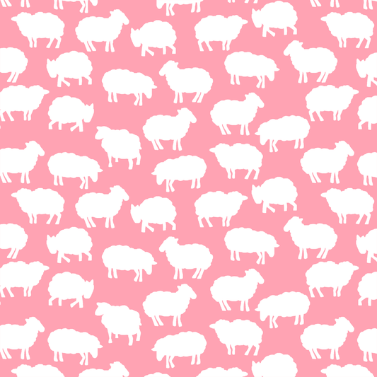 Sheep Silhouette in Rose Pink