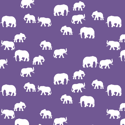 Elephant Silhouette in Ultra Violet