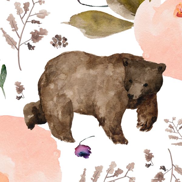 Large Floral Trail Bear in White