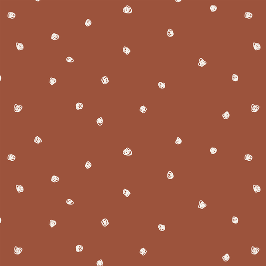 Squiggle Dots in Rust Red