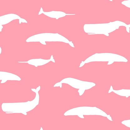 Whale Silhouette in Rose Pink