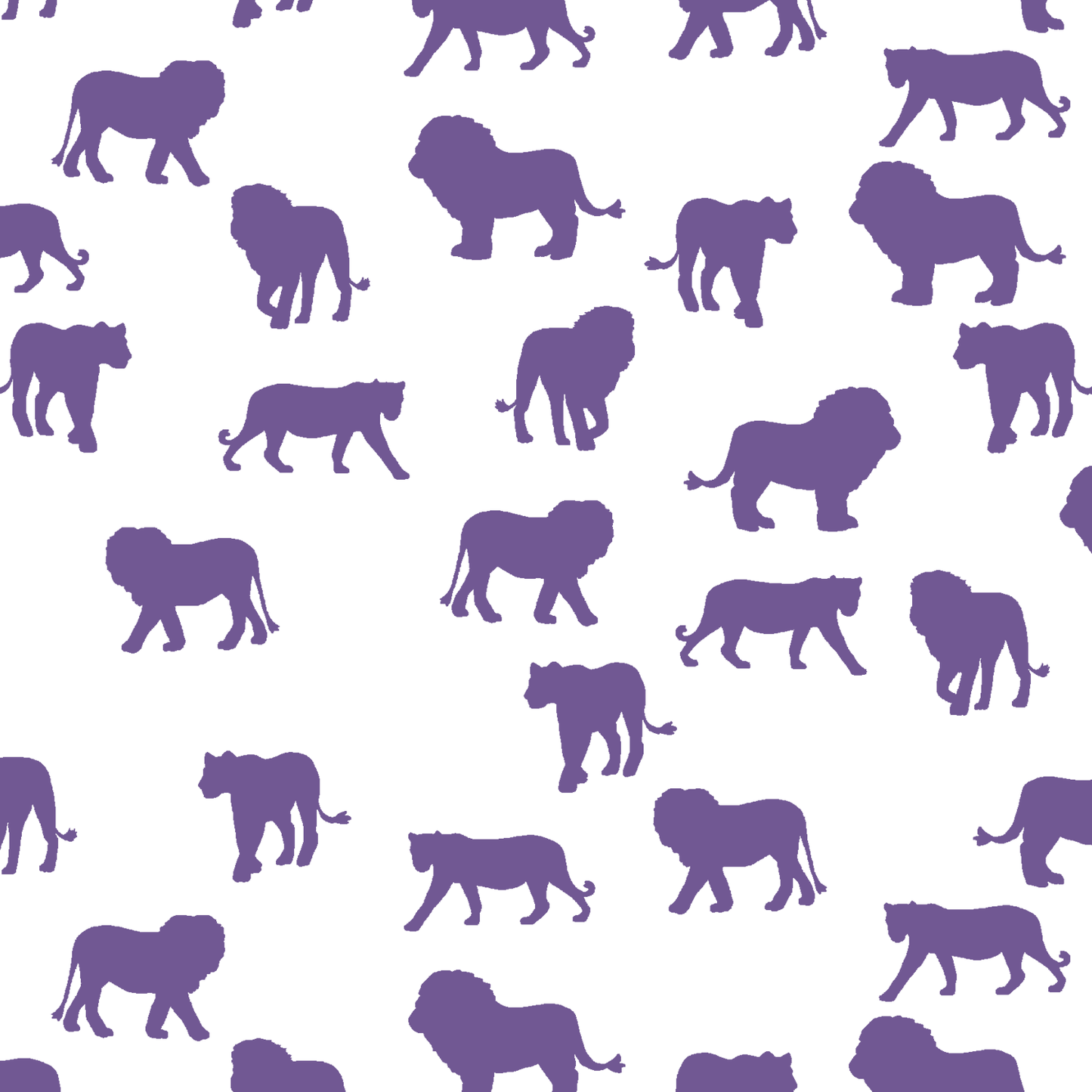 Lion Silhouette in Ultra Violet on White