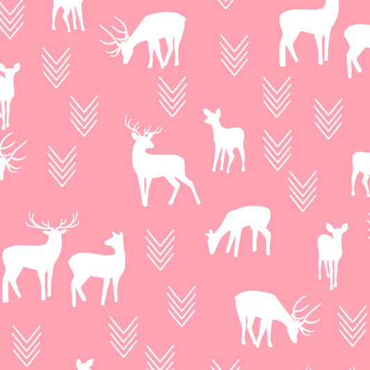 Deer Silhouette in Rose Pink