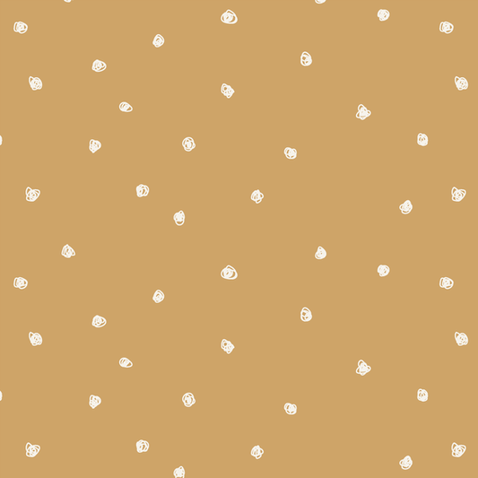 Squiggle Dots in Golden Mustard Yellow