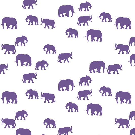 Elephant Silhouette in Ultra Violet on White