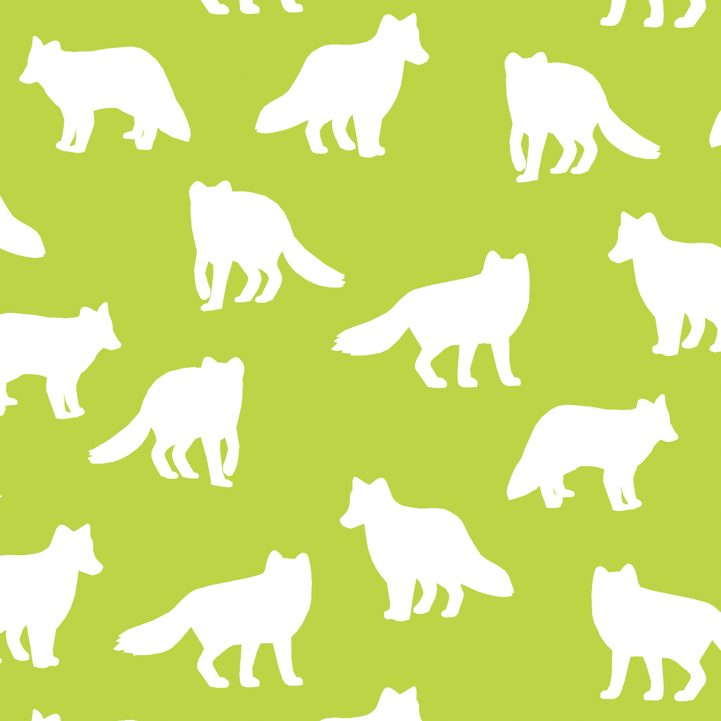 Fox Silhouette in Lime