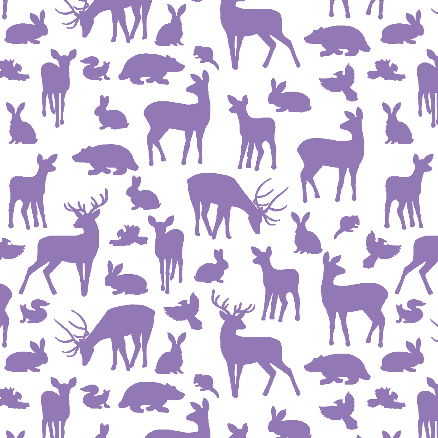 Forest Friends in Amethyst on White