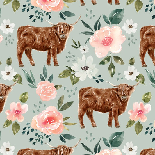 Highland Cow in Mint