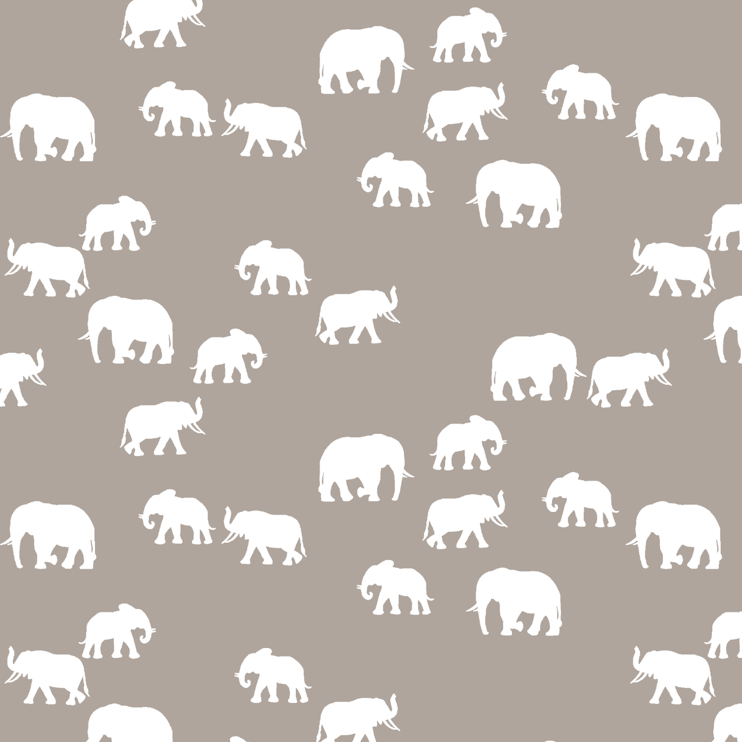 Elephant Silhouette in Taupe