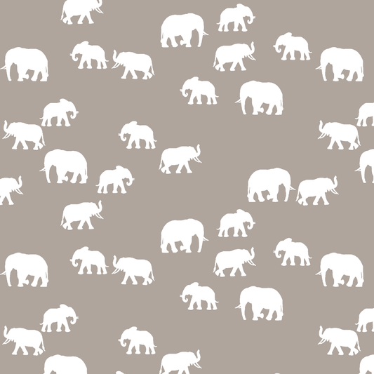 Elephant Silhouette in Taupe