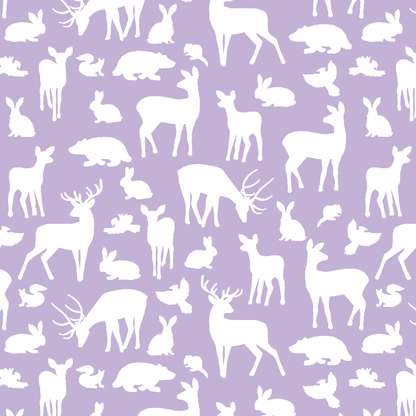 Forest Friends in Lilac on White