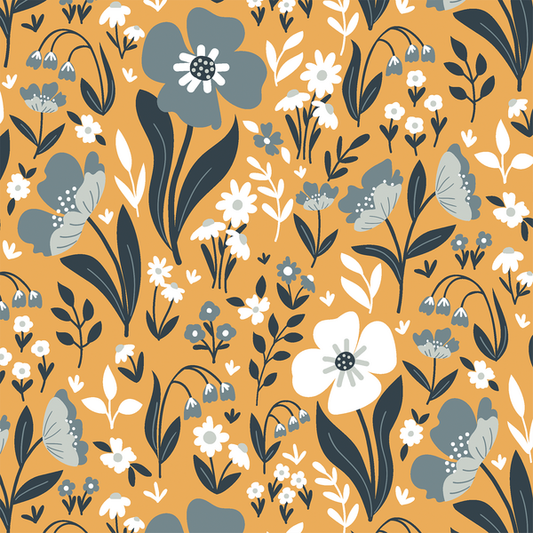 Large Friendly Floral in Golden Glow