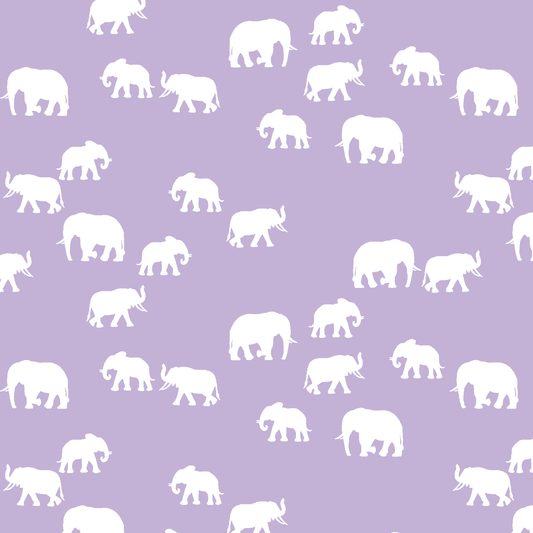 Elephant Silhouette in Lilac