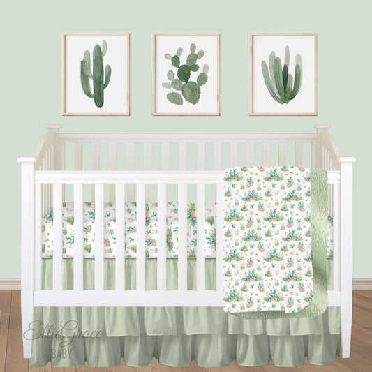 Cactus Floral in Sprout Crib Set