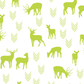 Deer Silhouette in Lime on White