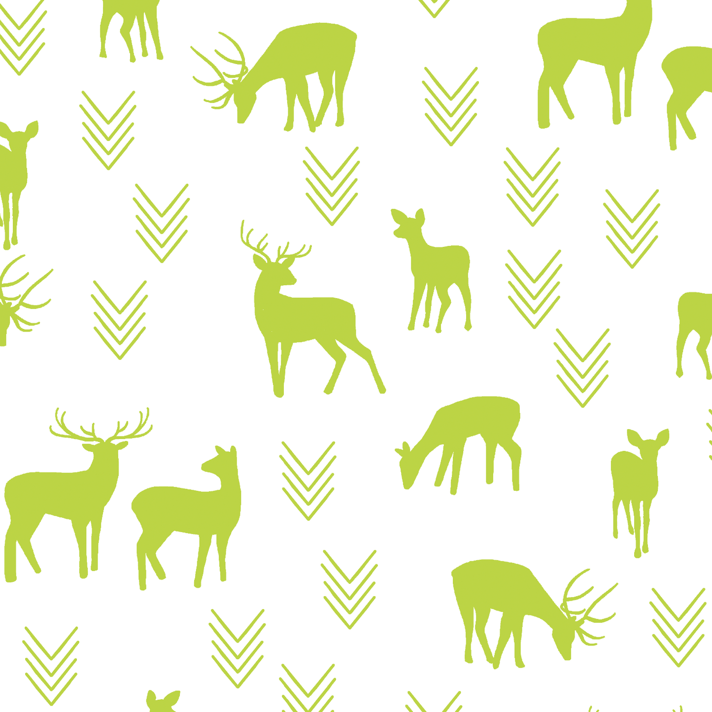 Deer Silhouette in Lime on White