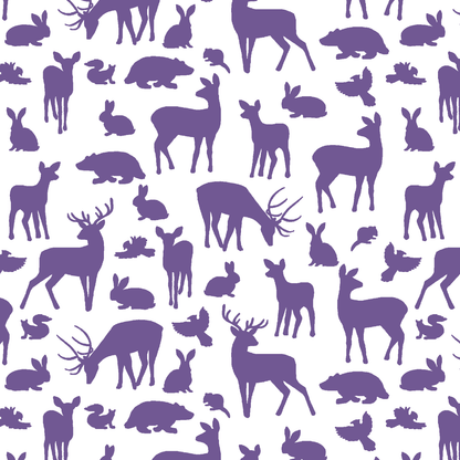 Forest Friends in Ultra Violet on White