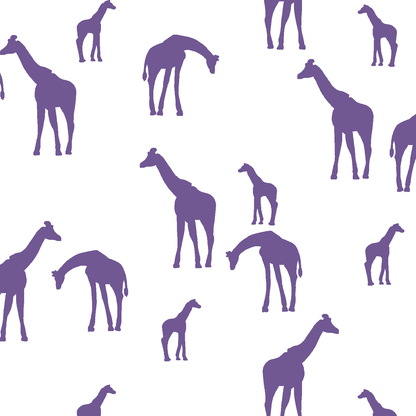 Giraffe Silhouette in Ultra Violet on White