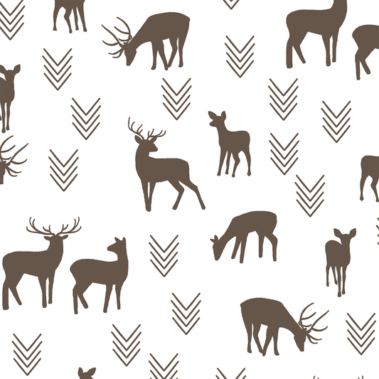 Deer Silhouette in Timber on White