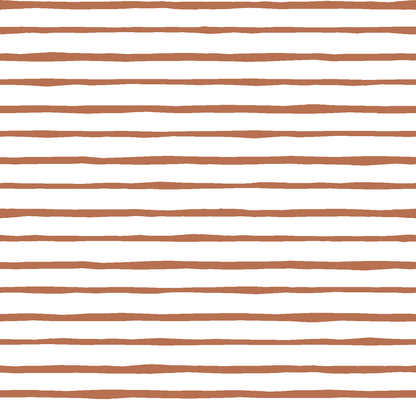 Artisan Stripe  in Terra Cotta on White