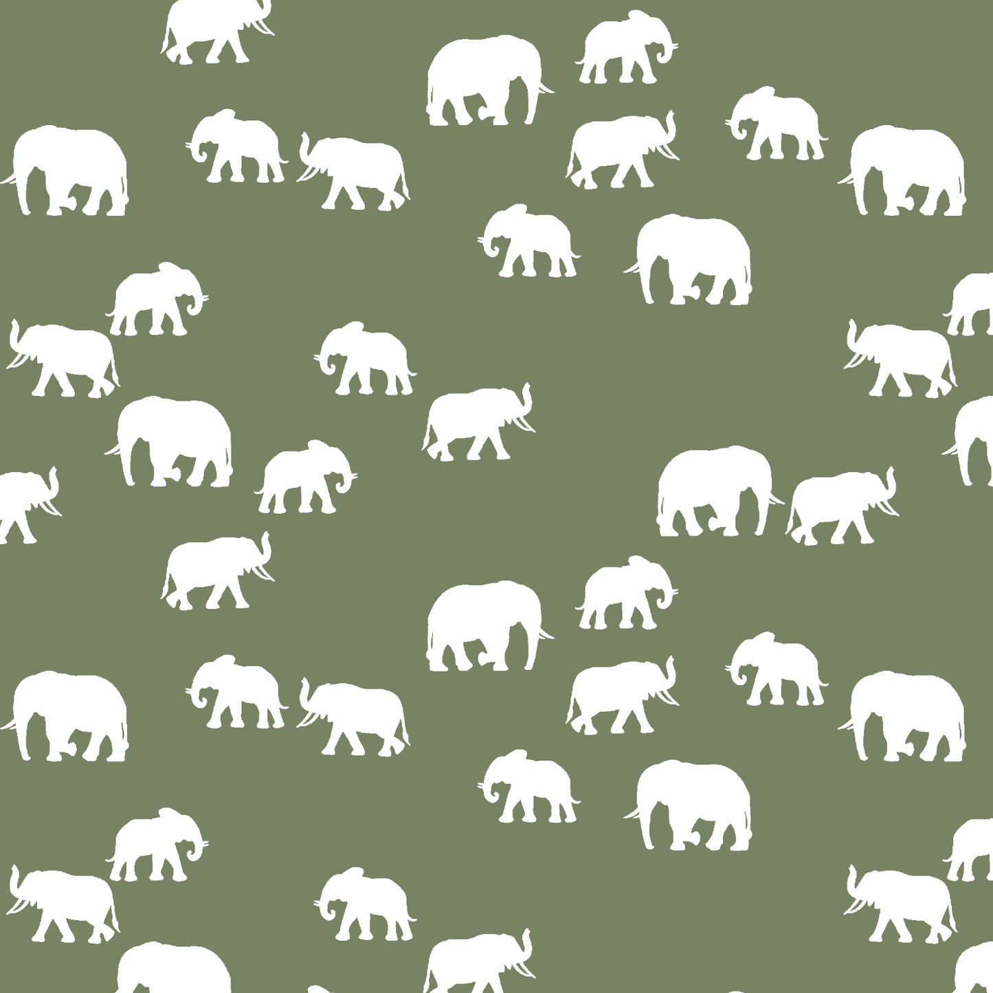 Elephant Silhouette in Olive