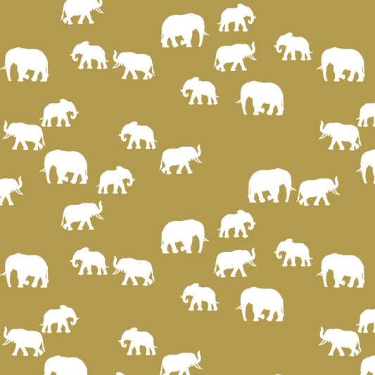 Elephant Silhouette in Gold