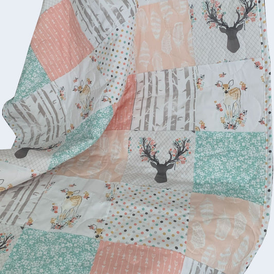 Fawn in Fawn Dot Patchwork Quilt