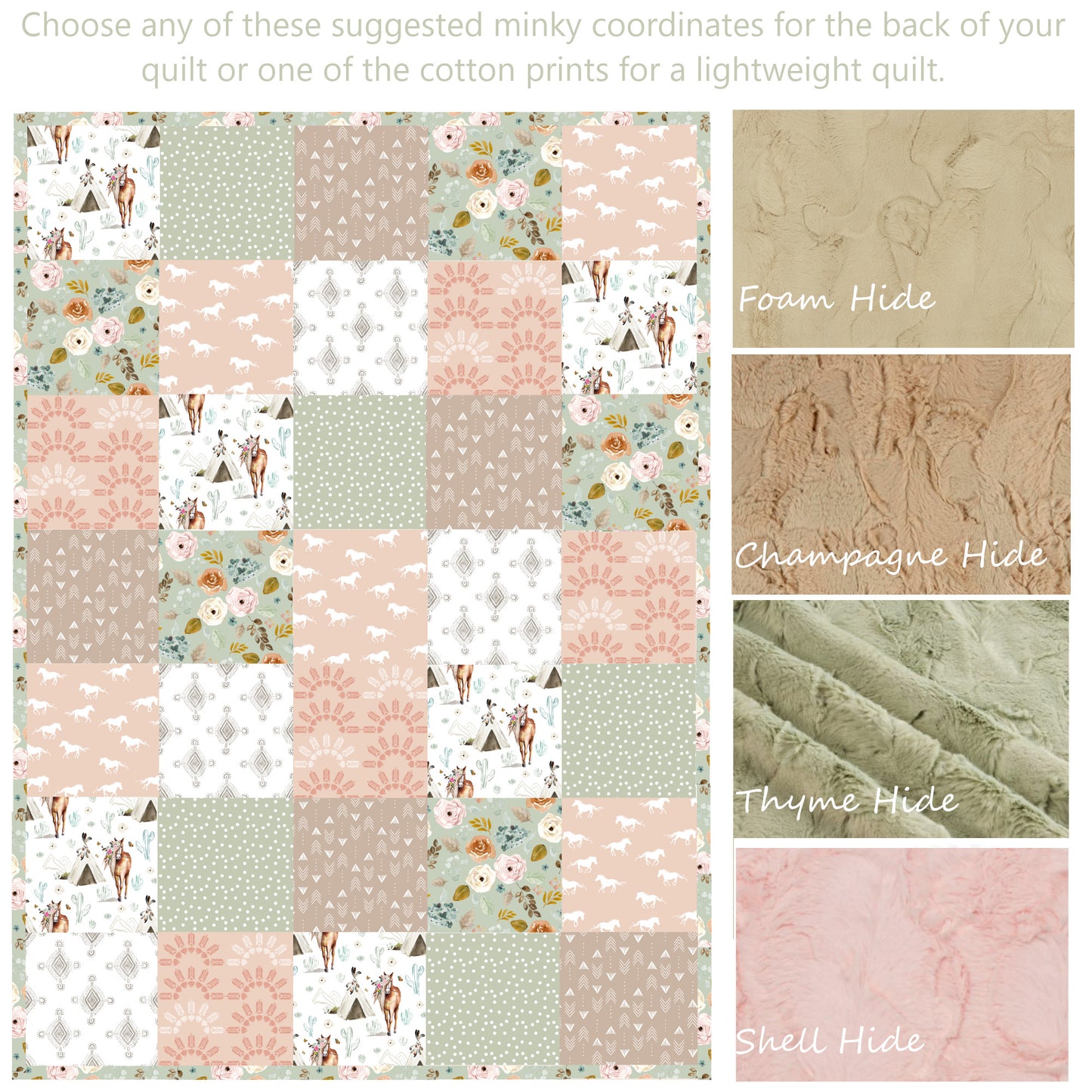 Free Spirit Patchwork Quilt in Sage, Shell, and Sand