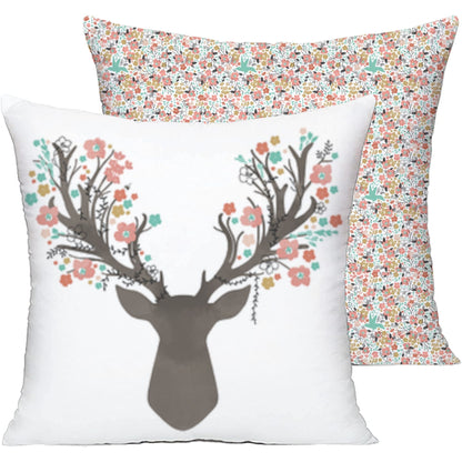 Stag in Tulip - 22" Pillow Cover